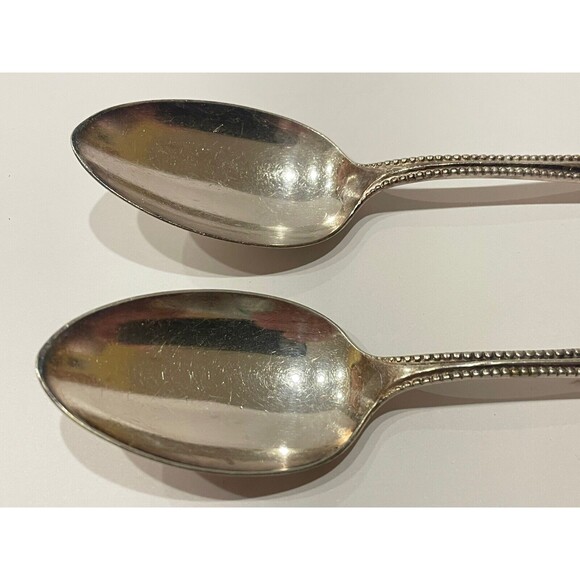 A F Towle (Lunt) "Priscilla" Silver Plated Spoons XXS with Beading Lot Of Two - Picture 3 of 9